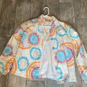 Life Style Multi Color Collared Shirt Blazer